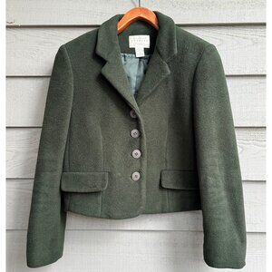 Vintage Express Tailleur Green Cropped Blazer USA Made Size M